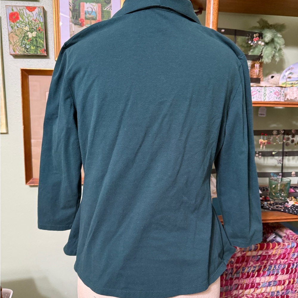 Vixen by Micheline Pitt Teal Blouse - Picture 2 of 4